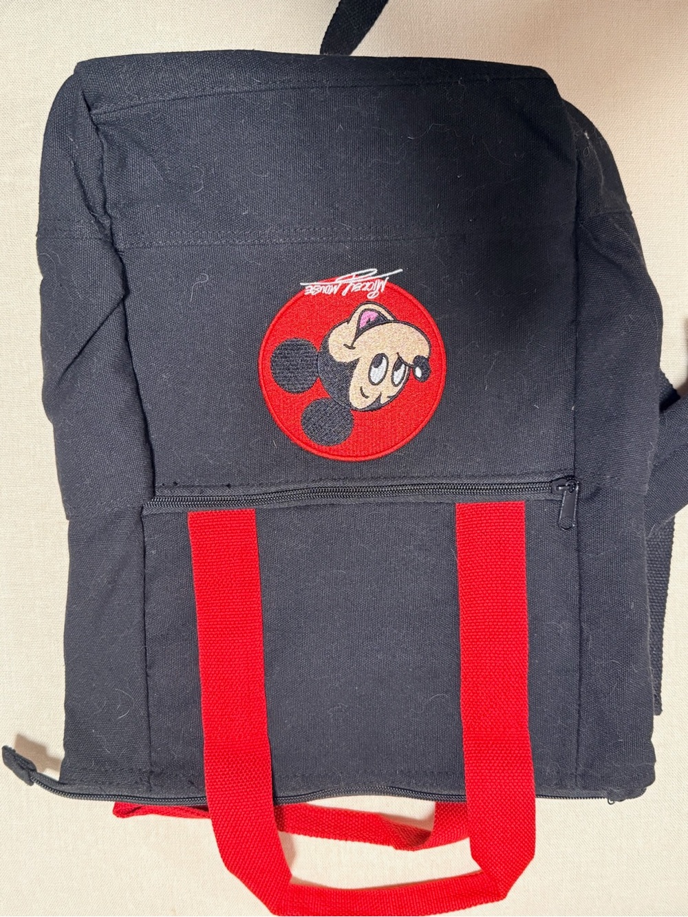 Disney Black and Red Mickey Patch Backpack